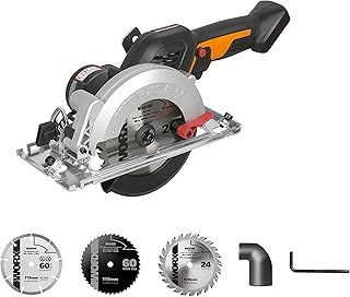 WORX Nitro 18V(20V MAX) 120mm Cordless Circular Saw, Brushless, PowerShare, 0-46°, 41mm Cutting Depth, Portable and Compact, 3pcs Cutting Blades, WX531.9