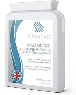 MacuBoost All-in-ONE AREDS 2 Plus Formula 60 Days Supply - Lutein, Zeaxanthin, Bilberry, Pine Bark - Support Normal Eyes and Macular Health