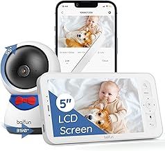 BOIFUN Wifi Video Baby Monitor Camera, App & 5'' Screen Control, 1080P, Motion&Sound Detect, PTZ, Auto Tracking, Smart Baby Monitor with Night Vision, Two-way Audio, Feeding Reminder,iOS/Android Phone