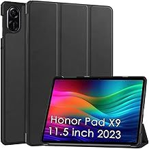 Case for Honor Pad X9 11.5 inch 2023,XLTTONG Slim Lightweight Protective Three Folding Hard Back Shell Stand Cover for Honor Pad X8 Pro (Black)
