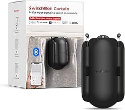 SwitchBot Curtain Smart Electric Motor - Wireless App or Automate Timer Control, Use SwitchBot Hub Mini to be Compatible with Alexa, Google Home, HomePod, IFTTT (U-Rail, Black)