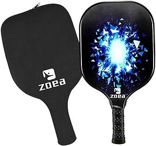 ZOEA Pickleball Paddle, Graphite Pickleball Racket with Carbon Fiber Surface and Polymer Honeycomb Composite Core for Outdoor and Indoor, Durable and Light Weight