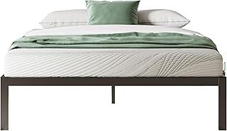 Novilla 30.5 cm Metal King Size Bed Frame, 5FT Platform Bed Frame With Noise-cancelling Design, Engineered Wood Slat Support, Solid Support Leg, Easy Assembly, Underbed Storage Space, 150x200cm, Black