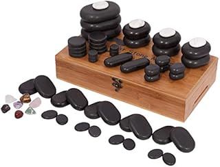 PHYSIQUE Hot Stone Massage Kit, 60 Pieces Hot Stones Massage Set, Hot Stone Natural Basalt Stones for Body Massage, Professional, Hot Stones Great for Spas, Massage Therapy and Relaxation