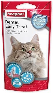Beaphar | Dental Easy Treats | Tasty Dental Care For Cats | For Cleaner Teeth & Fresher Breath | 35g pack