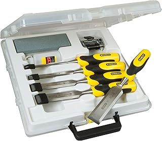 Stanley 516421 Dynagrip Chisel and Strike Cap Set with Access (5 Pieces), Yellow