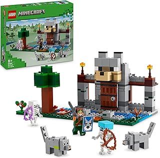 LEGO Minecraft The Wolf Stronghold Fortress Set, Building Toy for 8 Plus Year Old boys & Girls, Incudes Crafting Table, 2 Skeleton and Wolf Figures for Castle Action, Birthday Gift for Kids 21261
