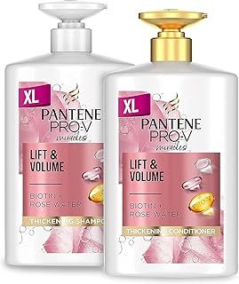 Pantene Shampoo And Conditioner Set, Hair Thickening Products For Women - Volume Shampoo And Hair Conditioner VALUE PACK 2 x 1000ml Pump Bottles