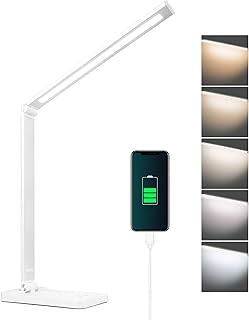 mafiti Desk lamp,Aluminium Dimmable Bedside lamp, Eye-Caring Table Lamp with UK Plug,Touch Control,for Home,Office,Bedroom,Reading,Work,Study(White)