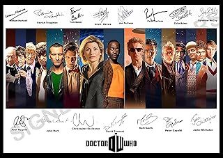 Doctor Who Signed/Autographed Print all Doctors. Dr Who (A4 Print 29.7cm x 21cm)