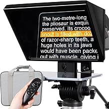 ILOKNZI i2/12-inch All-Metal Liftable teleprompter with Remote Control and Free App for Camera, with Tempered Optical Glass, for Studio Production Video