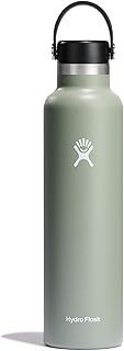 Hydro Flask - Water Bottle 709 ml (24 oz) - Vacuum Insulated Stainless Steel Water Bottle with Leak Proof Flex Cap and Powder Coat - BPA-Free - Standard Mouth - Agave