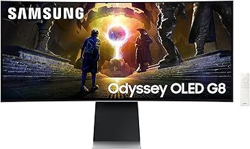 Samsung Odyssey Gaming OLED G8 LS34DG850SUXXU Curved 34" UWQHD Smart Gaming Monitor - 0.03ms, 175Hz, 3440x1440, Speakers, Full Smart Platform