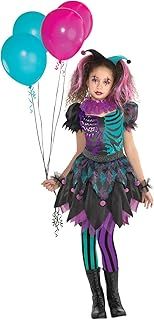 amscan (PKT) (9904757) Child Girls Haunted Harlequin Costume (12-14yr)