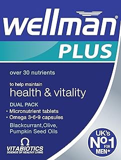 Wellman Plus Vitamins. UK's No.1 for Men. Comprehensive Multivitamin formula with Vitamin D, Omega 3-6-9 and Micronutrients. By Vitabiotics