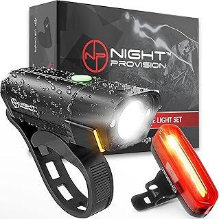 BX-Series USB-C Bike Light Set - Front and Back - 12Hr Max Long Lasting Rechargeable Headlight, Bicycle LED for Night Riding, w/14hr Max Rear Taillight