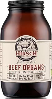 Organic UK Grass Fed Beef Organs Supplement (Liver, Kidney & Heart) - Soil Association Certified 100% Organic and Glyphosate Free & Vitamin & Mineral 3rd Party Tested