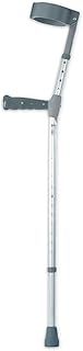 Coopers PVC Handle Double Adjustable Elbow Crutch - Large - Single | Lightweight Crutch for Adults | Height Adjustable Elbow Crutch | Hospital Crutch | Soft Touch PVC Handle
