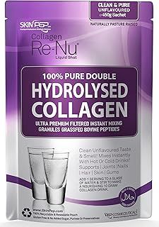 Collagen Powder 450g, Ultra Premium Hydrolysed Bovine Collagen Peptides by SkinPep - Halal & Kosher - High Levels of The 8 Essential Amino Acids, Collagen Supplements, Made in UK