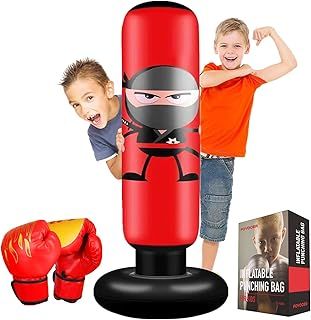 Punching Bag Kids with Boxing Gloves 160cm Ninja Boxing Bag for Kids 3-12 with Immediate Bounce Back for Practicing MMA Karate Taekwondo for Boys & Girls 2023 New