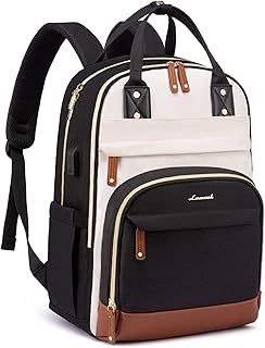 LOVEVOOK Laptop Backpack Women 15,6 inch, Waterproof Rucksack Bag with USB Port & Anti-theft Zipper, Large Womens Laptop Bags Back Pack for Work College Teacher Uni School Travel, Black