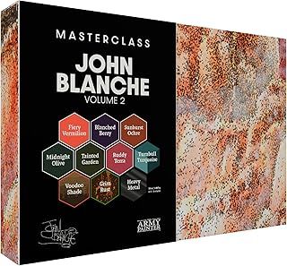 The Army Painter, Masterclass John Blanche Volume 2 Paint Set, 6 x 18 ml Warpaints Fanatic Paints, 1 unique Speedpaint, 1 Wash, 1 Effect, 1 Metallic & 1 Art Print - Model Paint for Miniature Wargaming