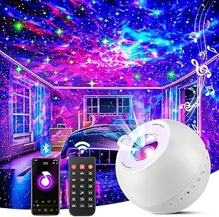 Galaxy Projector Room Decor,15 Colors+15 White Noise +Bluetooth +Dimmable Kids Night Light Kids,Remote Star Projector Night Light Projector,Mothers Day Gifts Led Lights for Bedroom,Bedroom Accessories