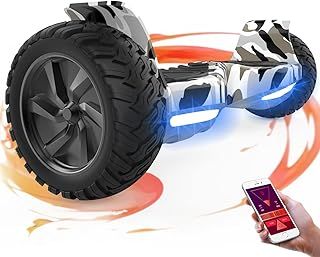 GeekMe Hoverboards,8.5 inch all terrain Hoverboards, Electric Self Balancing Scooter With Powerful Motor LED Lights,APP,Bluetooth speaker, Gift for Children