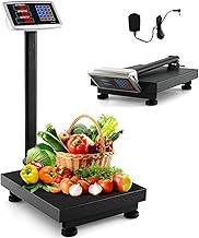 Commercial Digital Postal Scale, 660 LBS Load Accuracy Electronic Computing Platform Scale with LED Display,LB/KG,Tare&Price Calculator, Folding Industrial Scales with Battery&Charging Cable