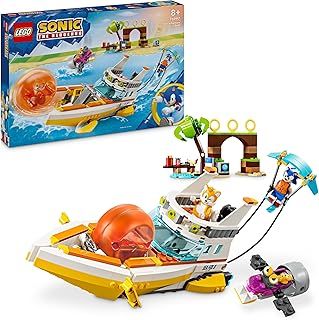 LEGO Sonic the Hedgehog Tails’ Adventure Boat Collectible Interactive Toy for 8 Plus Year Old Kids, Boys & Girls, Playset with Video Game Characters and Water Skis, Gamer Gift 76997