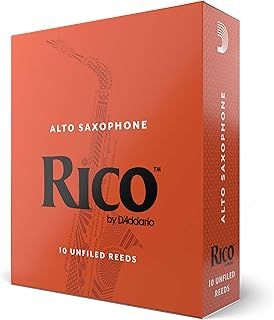 D’Addario Woodwinds - Rico Alto Sax Reeds - Reeds for Alto Saxophone - Alto Saxophone Reeds Crafted for Beginners, Students, Educators - Strength 2.0, Pack of 10