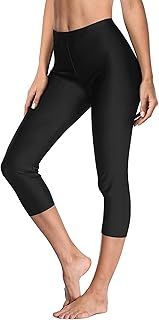 Charmo Women Swim Leggings High Waisted Swimming Pants UV Protective Rash Guard Capris Swimsuit