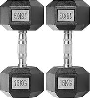 Hex Dumbbells - 2.5kg to 20kg Set | Cast Iron & Rubber Hex Dumbbells for Home Gym Fitness