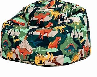 Bean Bag Bazaar Dinosaur Print Kids Bean Bag, Kids Bean Bag Chair with Filling Included for Girls and Boys, Childs Chair, Beanbags for Children, Nursery Décor, Playroom Décor, Bedroom Accessories