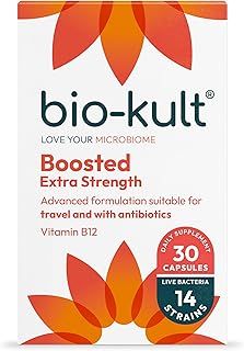 Bio-Kult Boosted, 4X Concentration of Original Bio-Kult Probiotic + Vitamin B12 for Immune System Support, 30 Capsules