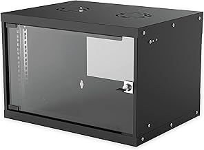 Intellinet Network Cabinet, Wall Mount (Basic), 6U, 400 mm Deep, Black, Flatpack, Max 50 kg, Glass Door, 19 Inch, Three Year Warranty