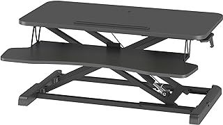 Standing Desk Converter, Height Adjustable Dual Tiered Computer Workstation (Black)