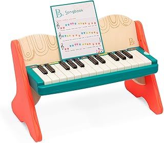 B. toys – Toy Piano – Wooden Piano for Toddlers, Kids – Color-Coded Keys – Songbook Included – Musical Instrument – Classical Music – Mini Maestro – 3 Years +