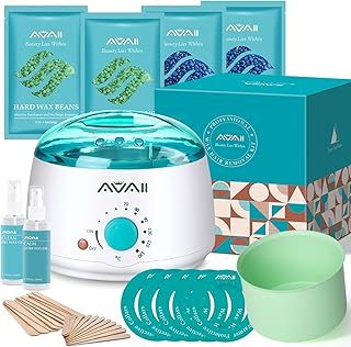 Hard Wax Kit for Women, Digital Waxing Kit with Thick Silicone Bowl, 400g Wax Beads for Whole body Waxing Hair Removal