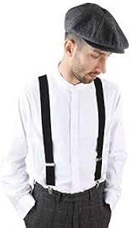 Mens Wide Black Braces 3.5 cm, Peaky Style,