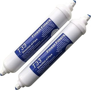 Finest-Filters In Line T33 Fridge Water Filters (2 Pieces), Compatible with Samsung, Daewoo, LG etc, Universal Size, Calgon Carbon, NSF Certified