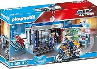 Playmobil 70568 City Action Police Prison Escape with Motorcycle, fun imaginative role play, playset suitable for children ages 4+