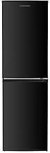 Cookology CFF2475050BK Frostfree 244L Freestanding 50/50 Fridge Freezer, Adjustable Temperature Control and Legs, Reversible Doors, Efficient LED Light, 4 Star Freezer Rating - in Black