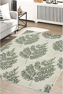 Modern Style Rugs Chateau Soft Leaf Green Indoor Area Rug. Easy to Clean Short Pile Medium Rugs Suitable for Living Room, Bedroom, Conservatory, Hallway, Lounge Rug. 120 x 170cm