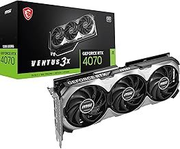 MSI GeForce RTX 4070 VENTUS 3X E1 12G OC Graphics Card - RTX 4070 GPU, 12GB GDDR6 (20Gbps/192-bit), PCIe 4.0-3 x TORX Fan 4.0 - HDMI 2.1a, DisplayPort 1.4a