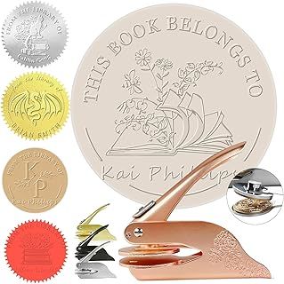 Custom Book Stamps from The Library of Ex Libris Personalised Embosser Book Stamp Customized Library Book Embosser Seal Stamp