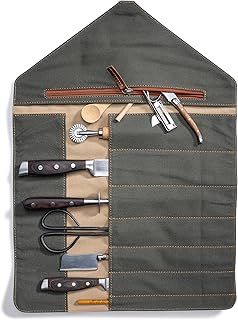 Angus Stoke Knife Bag for Chef's Knives Made of Buffalo Leather, Exclusive 7-Compartment Knife Roll Bag with Extra Compartments - Leather Cooking Bag Gordon