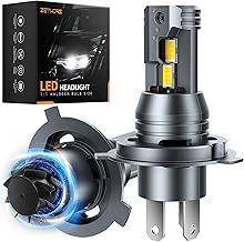Zethors H4 LED Headlight Bulbs with Cooling Fan 24000LM 100W 6000K Cool White Wireless Mini H4 LED High Low Beam Bulbs 472 headlight Car Conversion Kit Halogen Replacement, Plug and Play