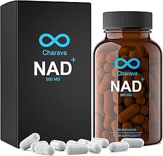 NAD+ 500mg - 30 Capsules - Enhanced Absorption - NAD+ Booster - Longevity Supplements - Nicotinamide Adenine - 30 Day Supply