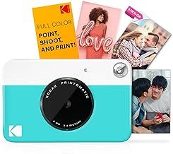 KODAK Printomatic Full-Color Instant Print Digital Camera - Zink 2x3" Sticky-Back Photo Paper - 5MP, Portable, Creative Fun Gift for Birthday, Christmas, Holiday - Blue